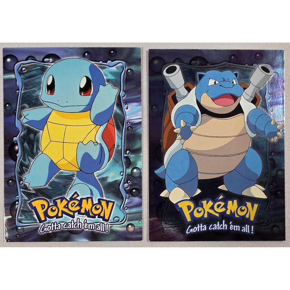 Topps 1999 Pokemon Movie Squirtle & Blastoise Chrome E9 - Unlimited NM